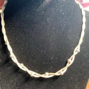 Elegant Sterling Silver Twisted Bead Necklace - Women Jewelry